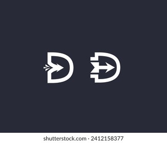d logo is in the shape of an arrow collection