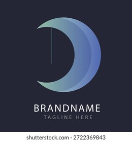 Logotipo D, en forma de letra D, con colores abstractos y elegantes.