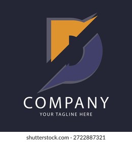 D logo, in the shape of the letter D, with abstract and elegant colors
