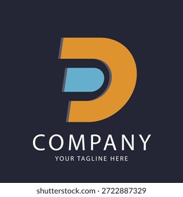 D logo, in the shape of the letter D, with abstract and elegant colors