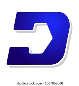 D logo simple design isolated in white background_Arrow inside