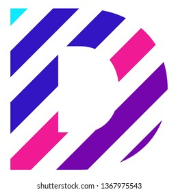 D logo simple design isolated in white background_modern color retro style
