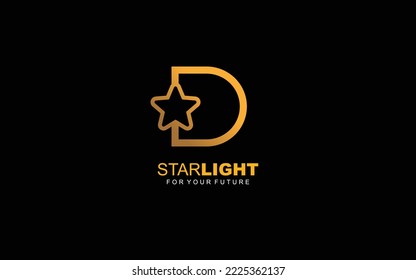 D logo star for branding company. letter template vector illustration for your brand.