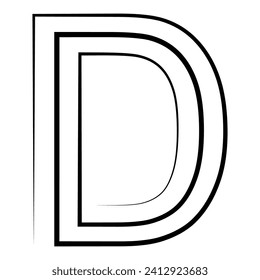 D logo studio, letter d one line icon logotype font