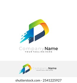 D logo and swoosh design combination, swoosh icons