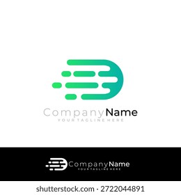 Logotipo de D y diseño swoosh expreso, servicio de entrega rápida logo