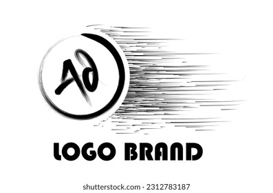 A d logo vector illustration, with black color abstract