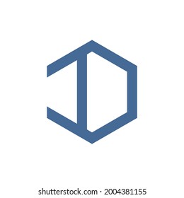 D logo vector illustration. Letter D hexagonal logo isolated on White Background