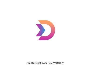 D-Logo, Vektorgrafik, Silhouette, Designvorlage