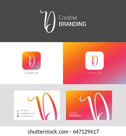 D logo, vector. Useful as branding, app icon, business card and clip-art.