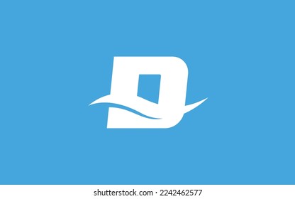 D Logo with wave letter concept for template 