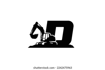 D Logo with wave letter concept for template 