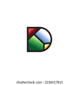 D logo web illustration arrow design gradient color vector abstract