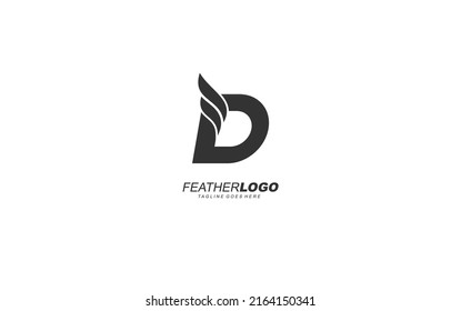 D Logo Flügel für Identität. Federvorlage, Vektorgrafik für Ihre Marke.