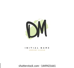 D M DM Beauty vector initial logo, handwriting logo of initial signature, wedding, fashion, jewerly, boutique, floral and botanical with creative template for any company or business.