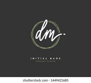 D M DM Beauty vector initial logo, handwriting logo of initial signature, wedding, fashion, jewerly, boutique, floral and botanical with creative template for any company or business.