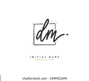 D M DM Beauty vector initial logo, handwriting logo of initial signature, wedding, fashion, jewerly, boutique, floral and botanical with creative template for any company or business.