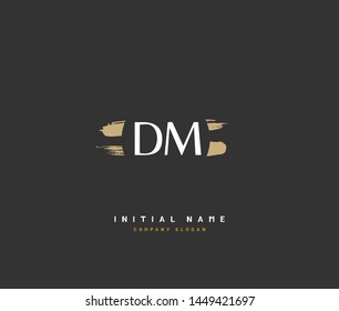D M DM Beauty vector initial logo, handwriting logo of initial signature, wedding, fashion, jewerly, boutique, floral and botanical with creative template for any company or business.