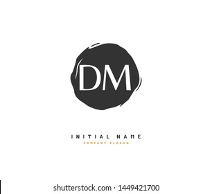D M DM Beauty vector initial logo, handwriting logo of initial signature, wedding, fashion, jewerly, boutique, floral and botanical with creative template for any company or business.