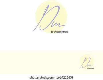 D M DM Erstmalige Handschrift und Unterschrift Logo.