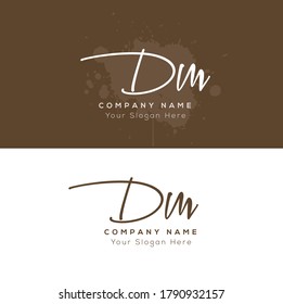 D M DM Escritura manuscrita inicial y logotipo de la firma. Logo inicial del vector de belleza .Moda, boutique, floral y botánica