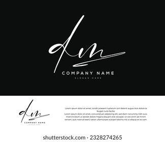 d m dm initial letter handwriting and signature logo