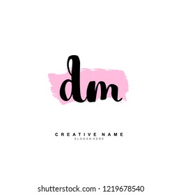 D M DM Initial logo template vector