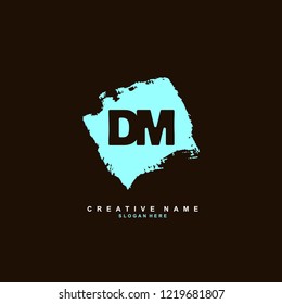 D M DM Initial logo template vector