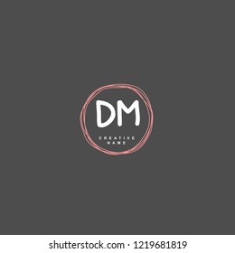 D M DM Initial logo template vector