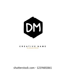 D M DM Initial logo template vector