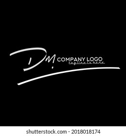 D m Dm initial logo handwriting template vector