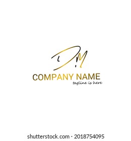 D m Dm initial logo handwriting template vector