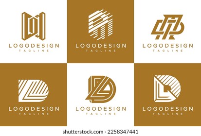 D M DM D L DL conjunto de plantillas de diseño de logotipo. Vector de logotipo inicial de la letra DL DM moderna.
