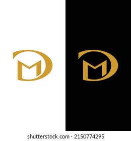 D M DM MD Letter Monogram Initial  Logo Design Template. Suitable for General Fashion Jewelry Realtor Construction Finance Company Business Corporate Shop Apparel in Simple Modern Style Logo Design.
