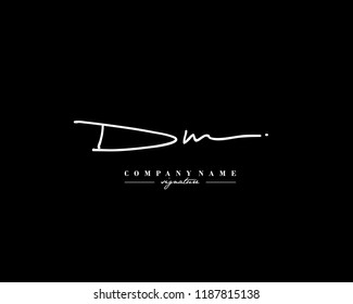 D M DM Signature initial logo template vector