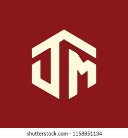 D M Initial letter hexagonal logo vector