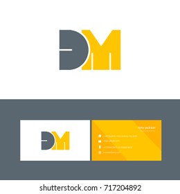 D M joint logo bold letter design with business card template