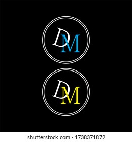 Diseño vectorial de logotipo de letra D M