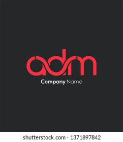 A D M letters joint logo design template