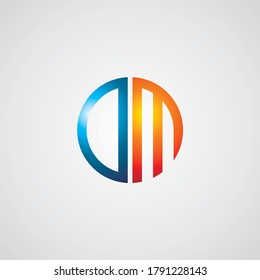 Cartas D y M Plantilla vectorial de icono del logotipo conjunto para el diseño del logotipo corporativo y de la tarjeta de visita.