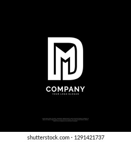 D M logo design template. creative sign. Universal vector icon. - Vector