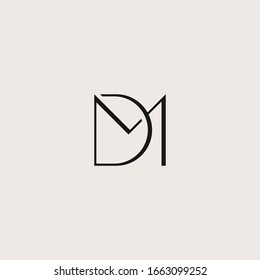 D & M monogram fashion logo with feminine luxury looks