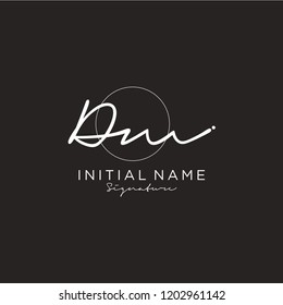 D M Signature initial logo template vector