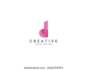 D Diseño moderno del logotipo de la letra