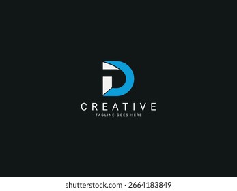 d design de logotipo de letra moderna