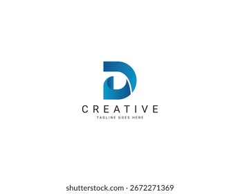 D Diseño moderno del logotipo de la letra