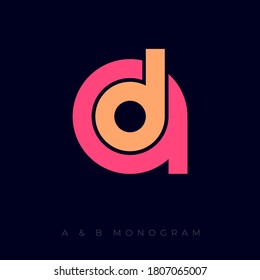 A and D monogram. Letter D into letter A. Logo can be used for music, business, clothes, sport and technology.
