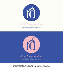 D Monogram Modern Precision in Circular Elegance Fashion related Logo vector file