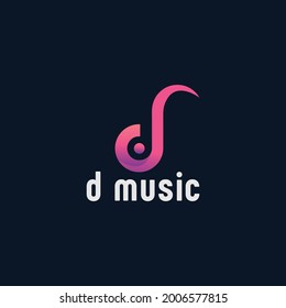 D Music Logo Design Vector Template