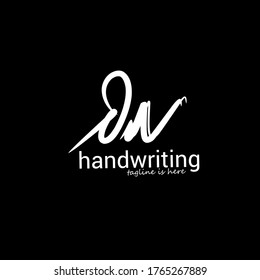 d n dn initial logo handwriting template vector. isolated black background